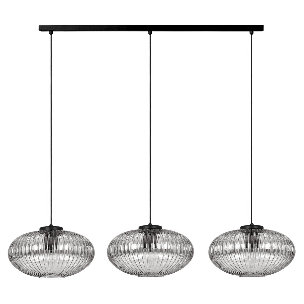 Lampa wisząca ARCO czarna 3xE27x20W szkło wym:90x100x30cm IP20 Kaja