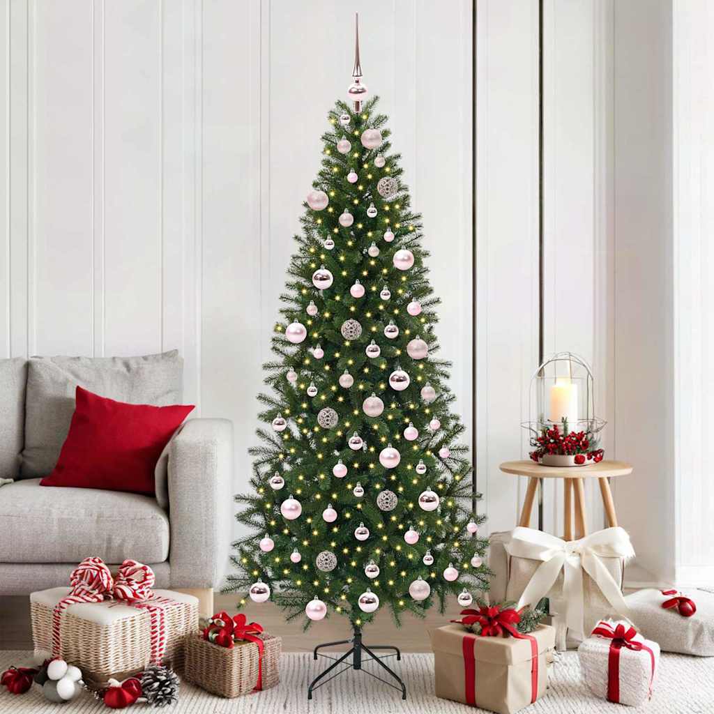 Sapin de Noël | Arbre de Noël artificiel avec 300 LED Vert 180 cm PE et PVC - 2
