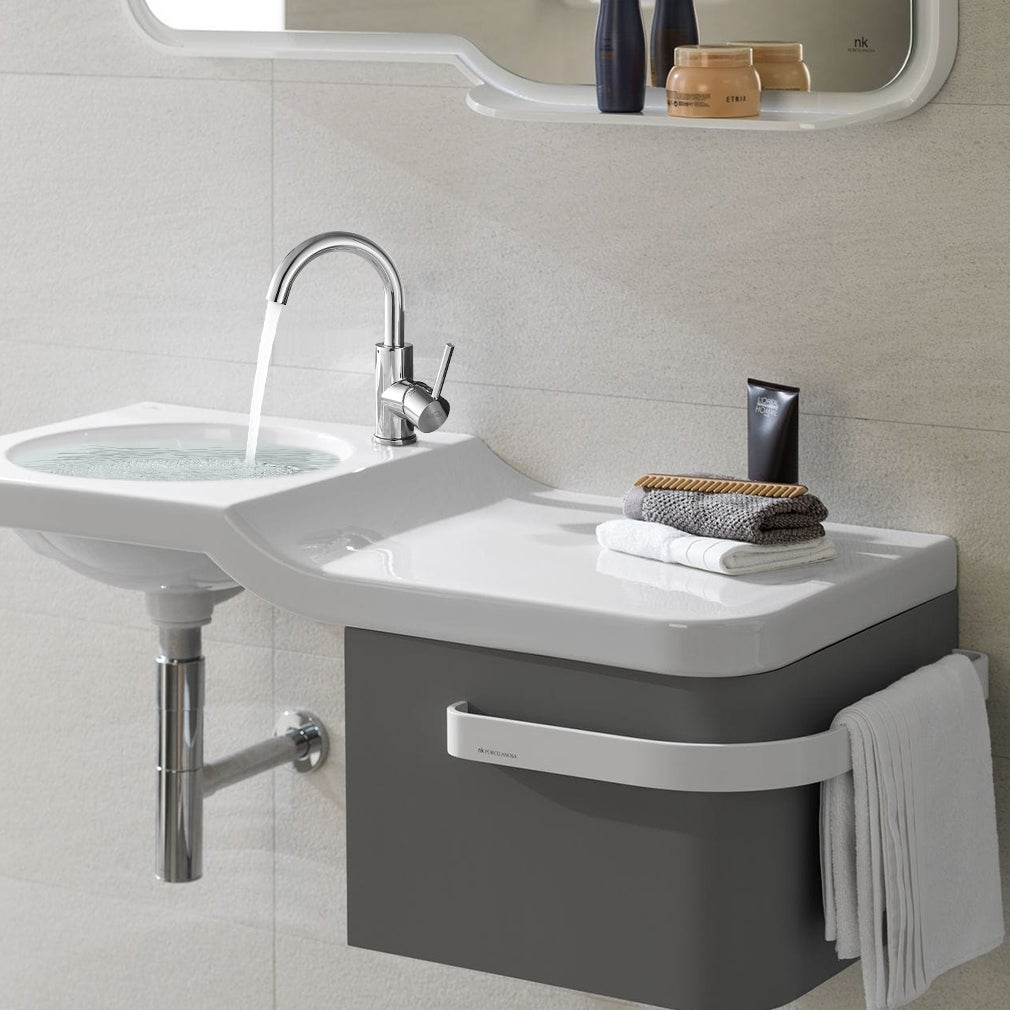 AURALUM MAX Robinet Lavabo Salle de Bain Forme en U Bec Haut Mitigeur de Lavabo Chromé Brillant Rotatif 360° Robinet Mitigeur Lavabo Moderne - 6