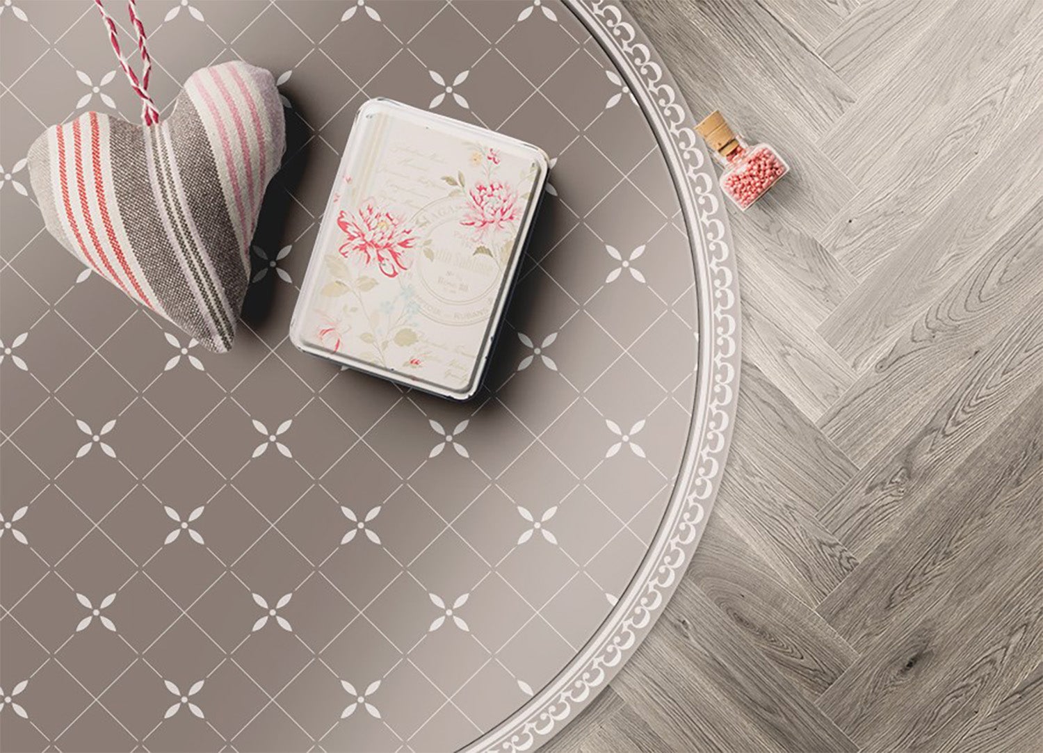 Passatoia vinile rotonda croci minimal grafiche, tappeto vinilico moderno perfetto per interni 140x140 cm – Tulup - 3