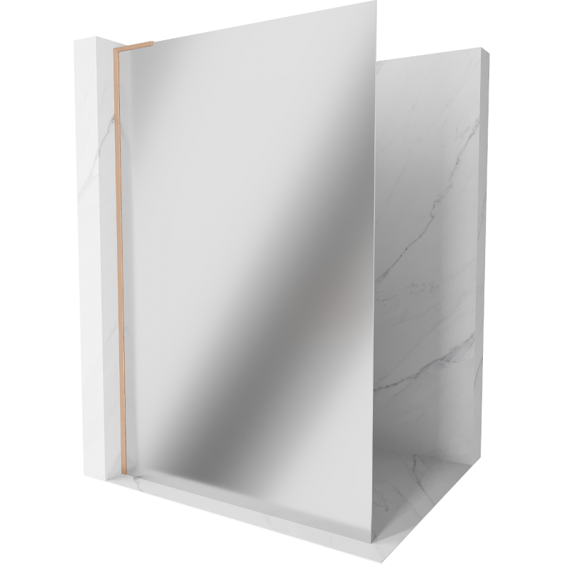 Mexen Kioto L ścianka prysznicowa Walk-in 110 x 200 cm, lustro, miedź szczotkowana - 800-110-103-65-50