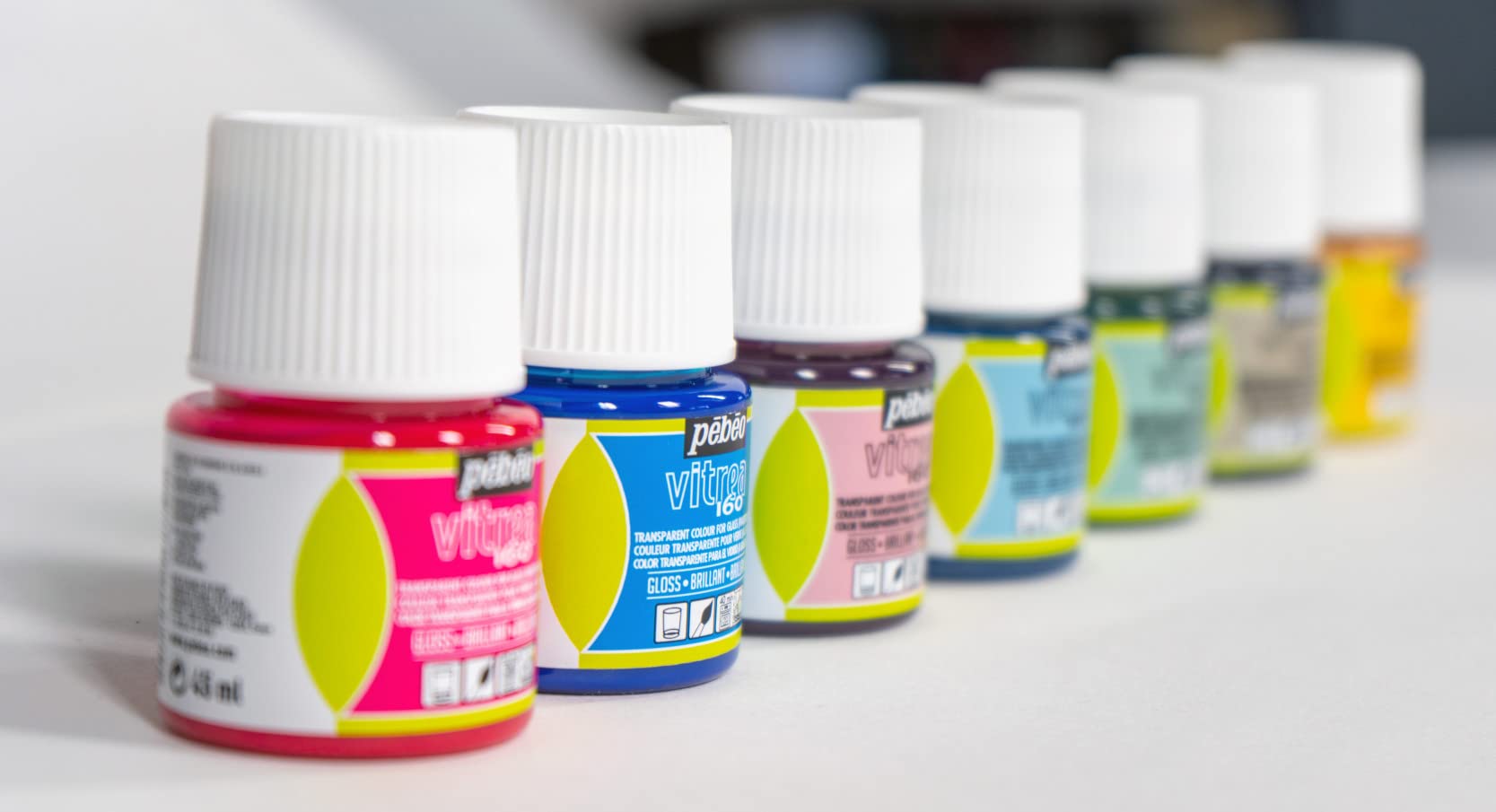 PEBEO - Vernice Trasparente per Vetro Vitrea 160°C - Bianco - 45 ML - 2