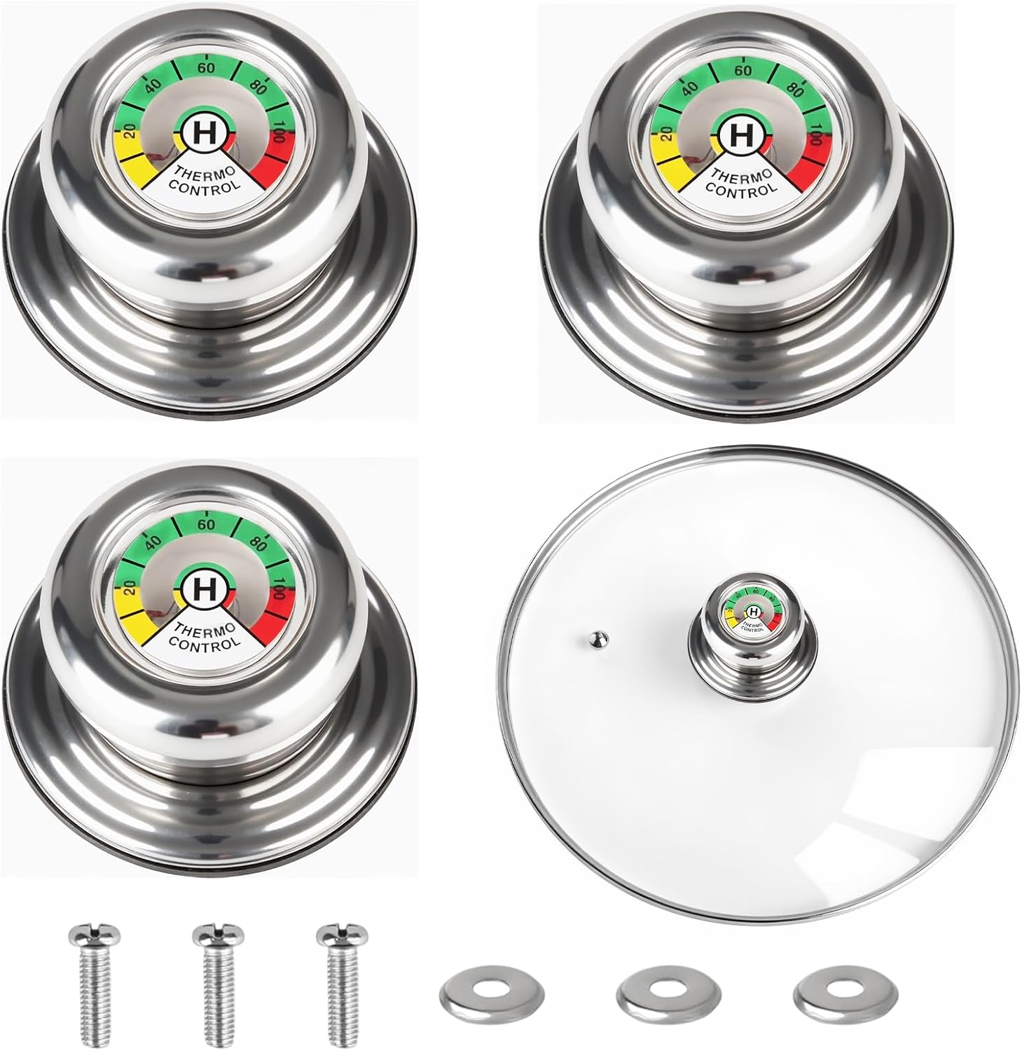 3 Pièces Poignées De Couvercle De Casserole Avec Thermomètre