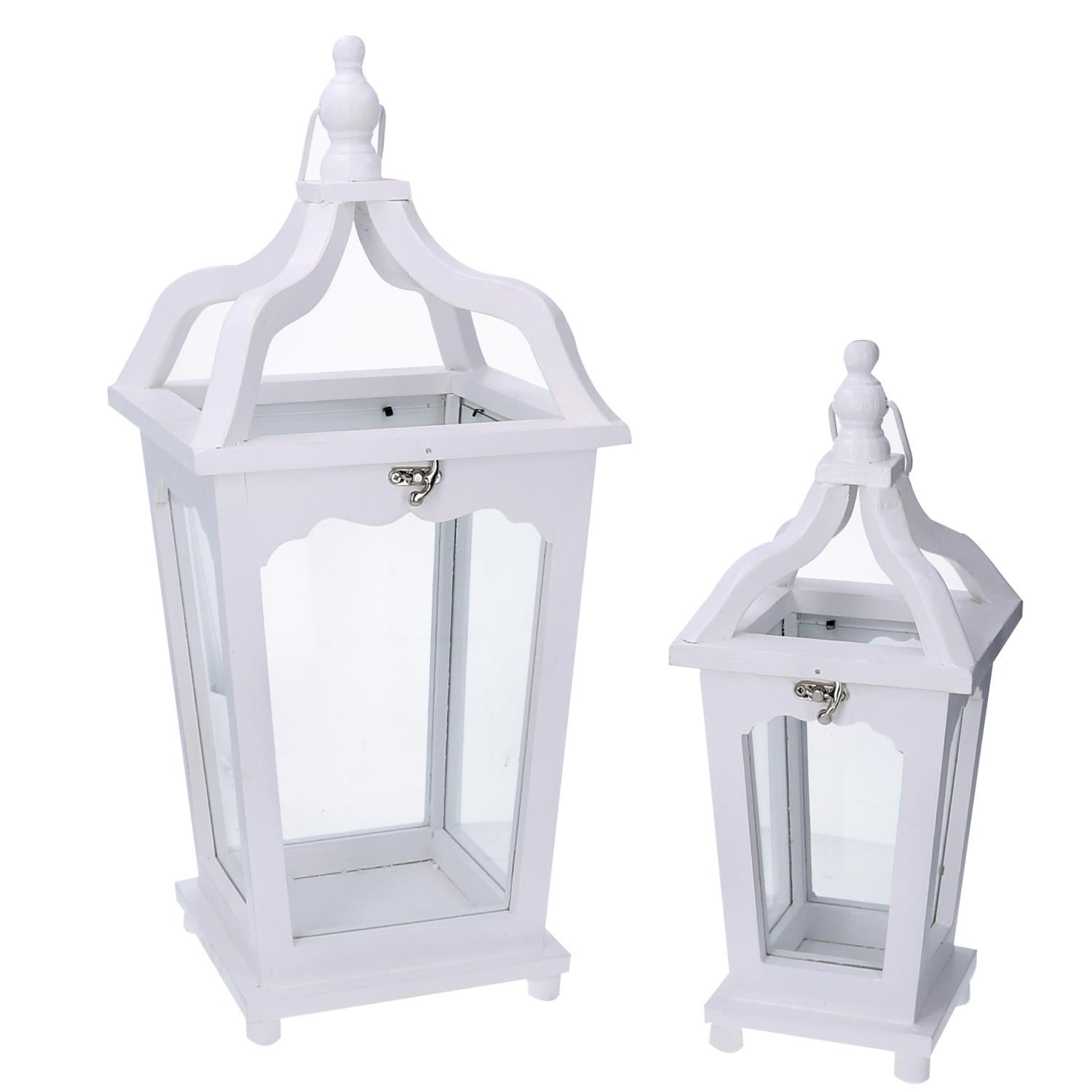 FADEDA Lanterne en bois blanc, 3,5 V/hauteur : 5 cm, peinte à la main, figurines de crèche détaillées, accessoires de décoration de table de Noël