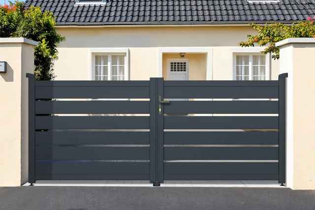 Portail battant 3m VOGEL H.120cm aluminium gris