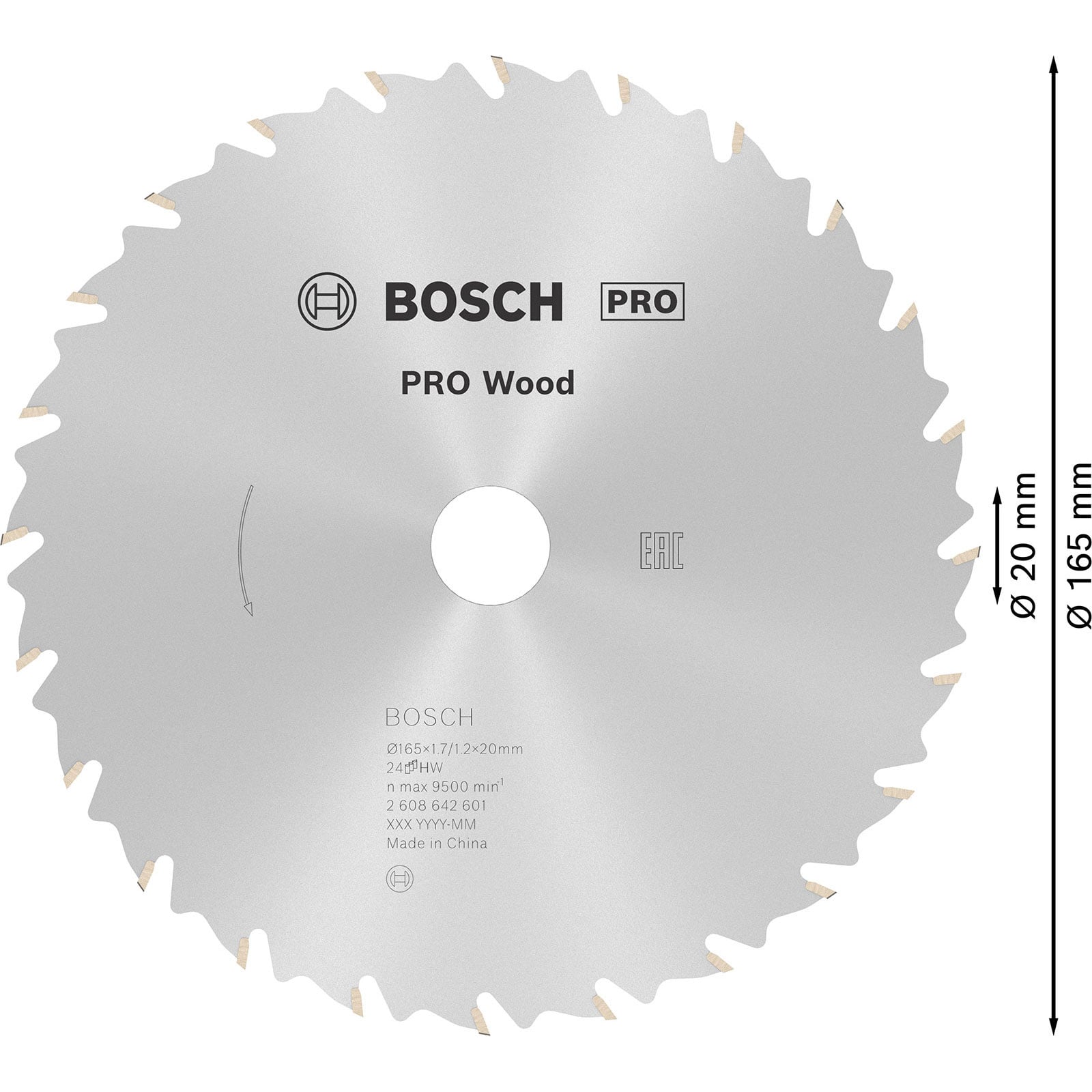 Bosch Professional - Lame Scie Circulaire Speedline Bois 165X20/16X1,7mm, 24D - 2608642601 - 5