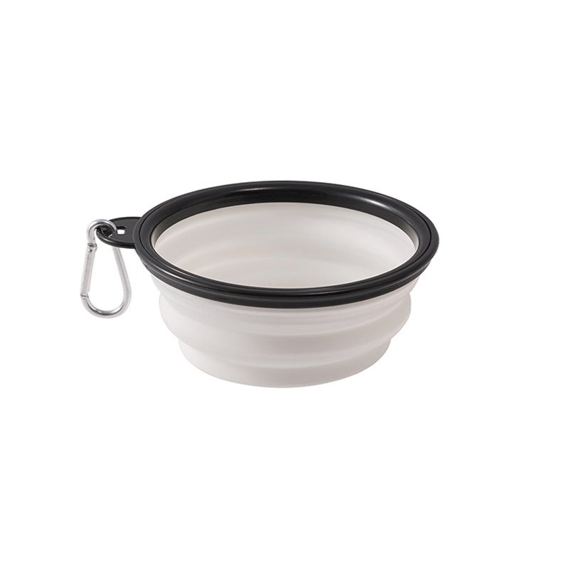Biała składana miska dla zwierząt 13 x 13 x 5,3 cm, 1 mała miska dla psa i kota 350 ml