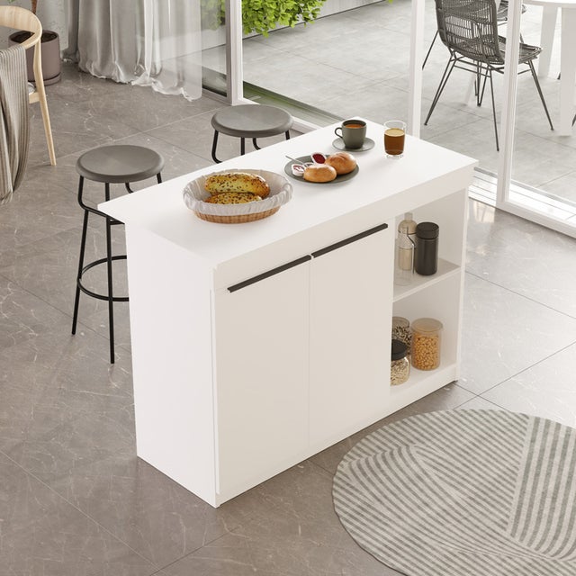 Armadio A Isola TAMUNE Con 8 Cassetti E Piano In Vetro - Comò Contenitore Per Camera Da Letto, Guardaroba E Negozio - Bianco 120x60x80 Cm - 2