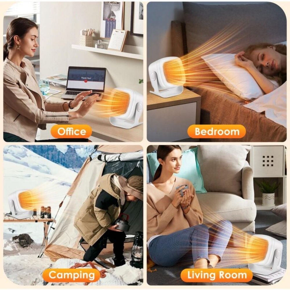 Chauffage Soufflant, PTC Mini Chauffage Electrique Oscillation à 90°, Chauffage électrique avec 2 Modes, Chauffage d'appoint Compact, Portatif Chauffa - 5