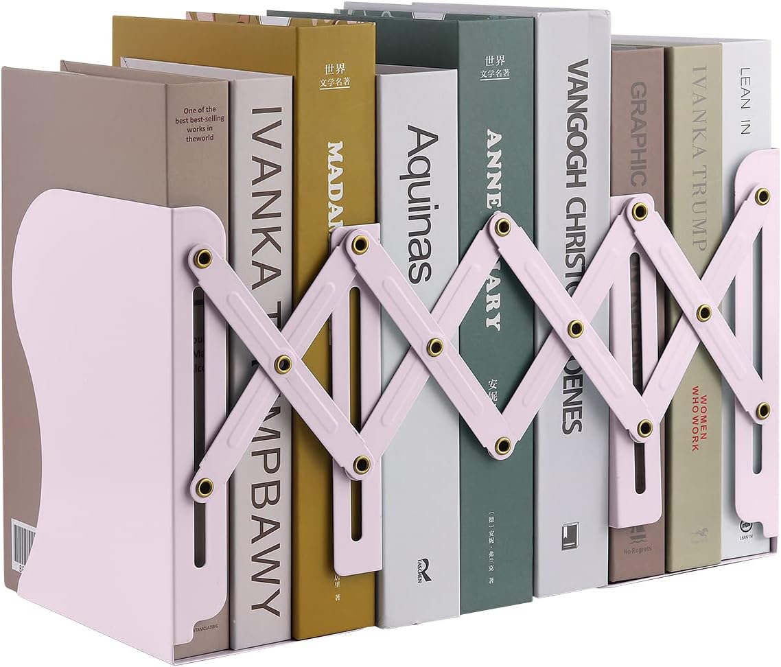Regulowane metalowe podpórki do książek, wytrzymałe podpórki do książek, teleskopowe podpórki do książek do kuchni, biura, szkoły, biblioteki dla dzie