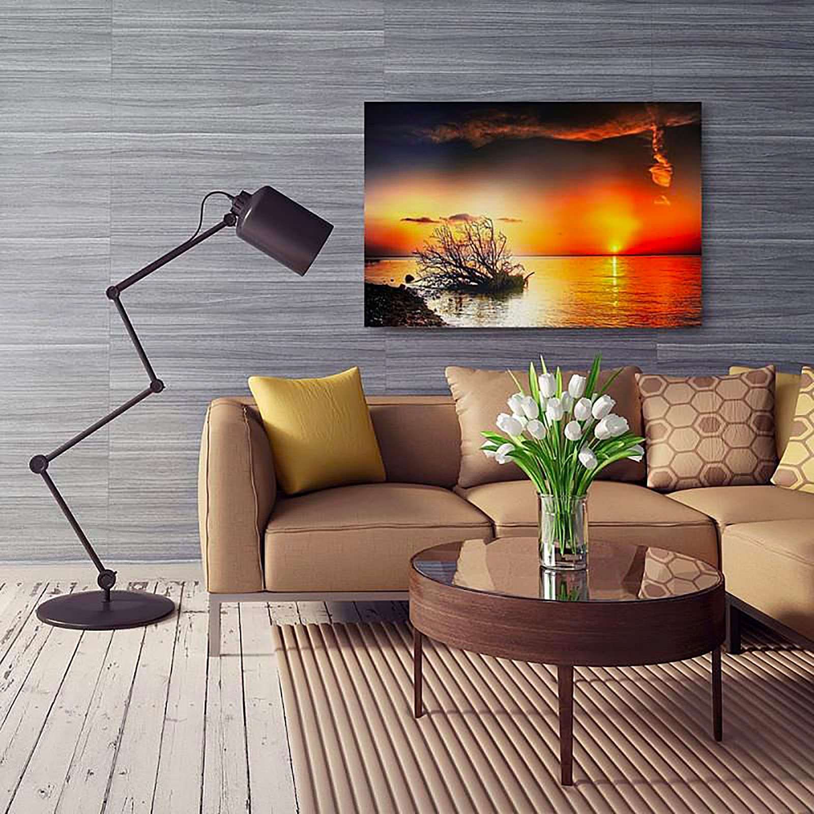 Tableau coucher de soleil sur la mer 4 - 80 x 60 cm - 4