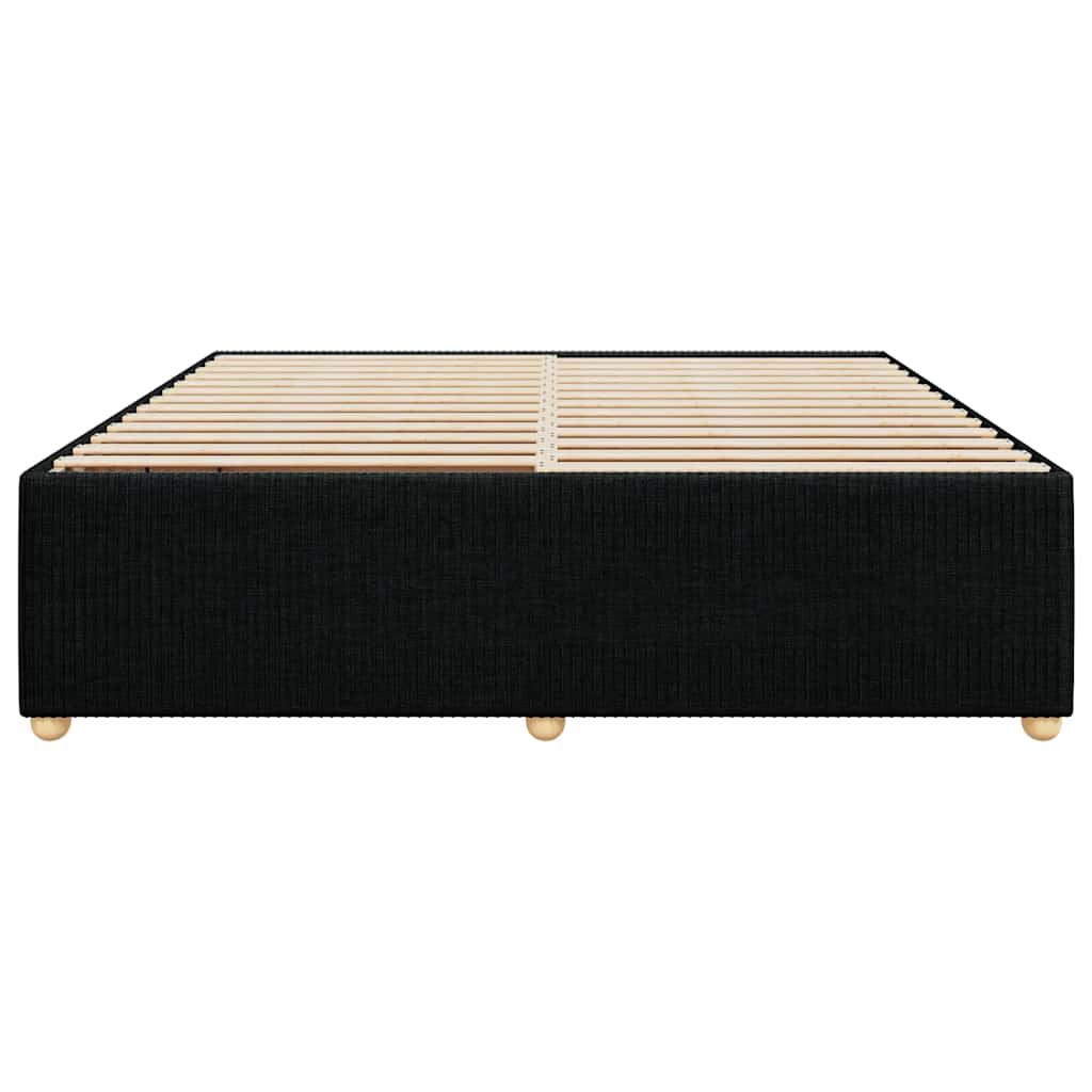 Cadre de lit sans matelas noir 200 x 200 cm tissu - 4