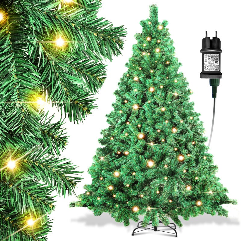 SHareconn Sapin De Noël Artificiel à Charnière Enneigé, Avec Lumières Blanches Chaudes Et Multicolores Et Télécommande, Décoration Pour Noël (2,3 M, Rose Floqué