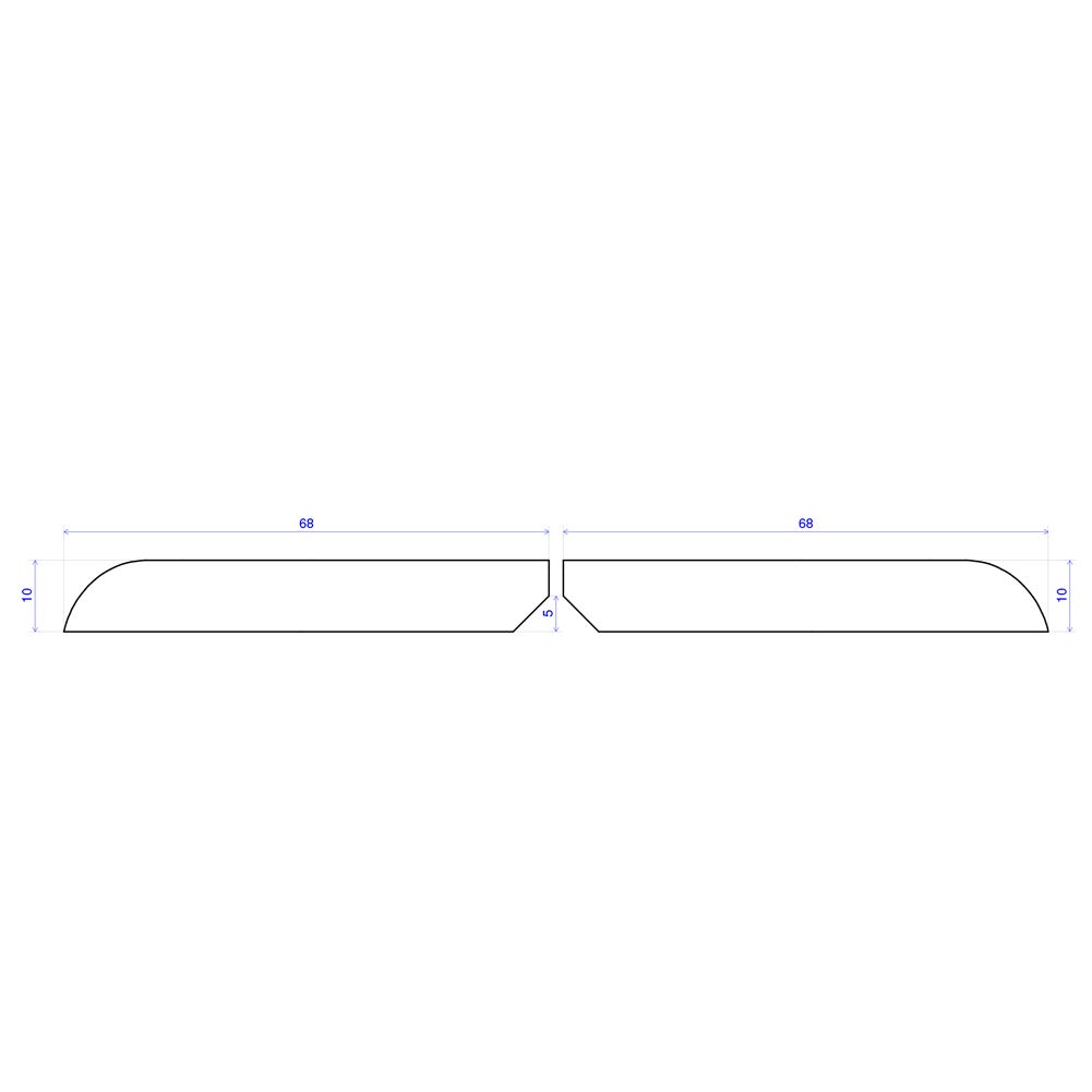 Lot de 5 Plinthes médium (mdf) prépeinte blanc 2400 x 70 x 10 mm. - PEFC 70% - 3