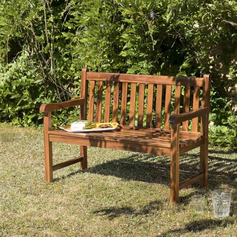 HANNA - Banco de jardín Java en madera de teca aceitada | Leroy Merlin