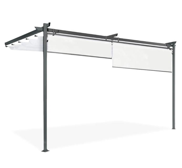 Pergola Tarasowa Ogrodowa PRZYŚCIENNA Zadaszenie SPRINT 4x2,7m 4x3 Czarny Rolety 1 szt
