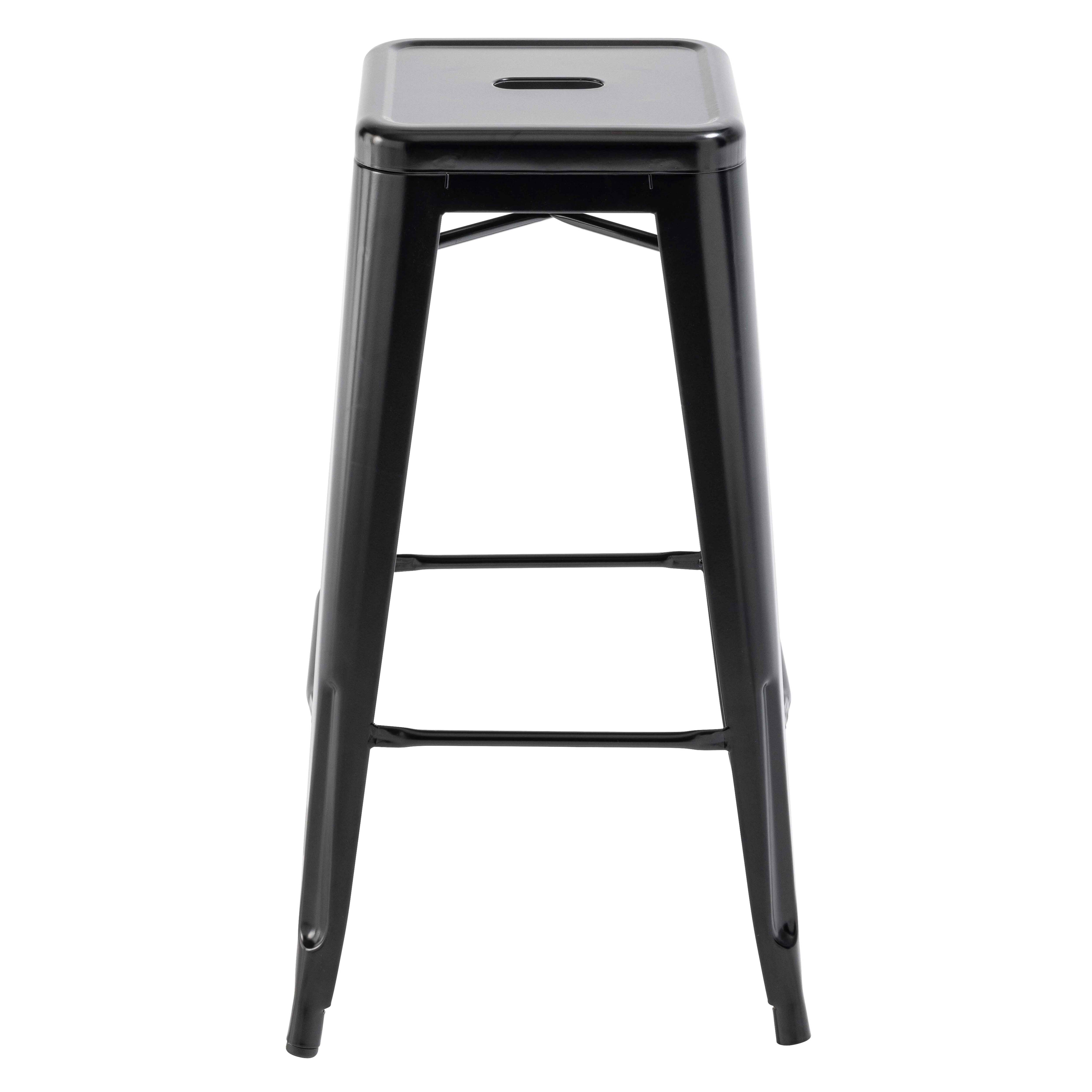 Lot de 4 tabourets de bar en acier noir mat - 5