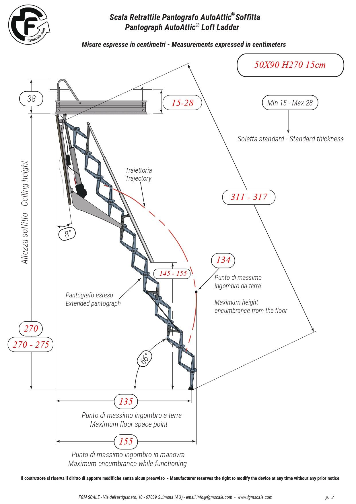 FGM SCALE - Échelle rétractable motorisée AutoAttic® Grenier | Étape côté 50 | Mesure 50x110 H=200-229 cm - 7