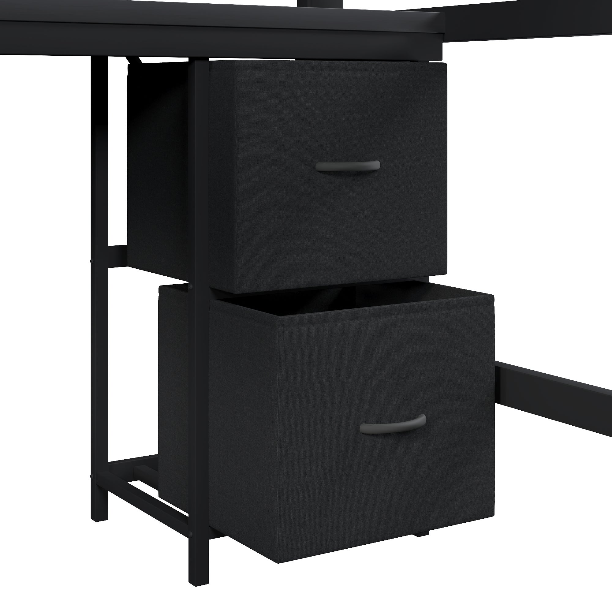 Metalowe łóżko piętrowe 140x200 cm - Z biurkiem i szafą - Z szufladami - Z portem USB i oświetleniem LED - Czarne (materac nie jest w zestawie) - 6
