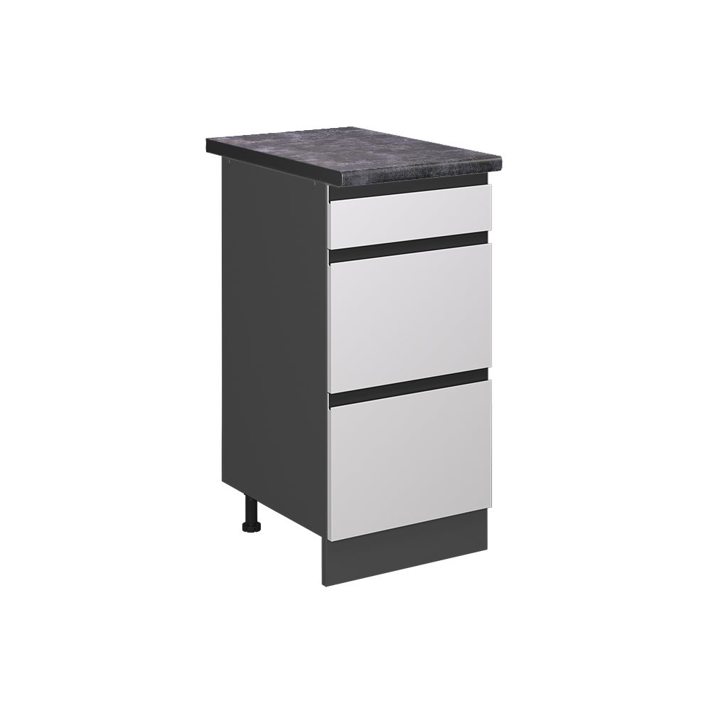 Vicco Szafka dolna do kuchni R-Line, Biały, 40 cm J-Shape z szufladami, BP Antracyt