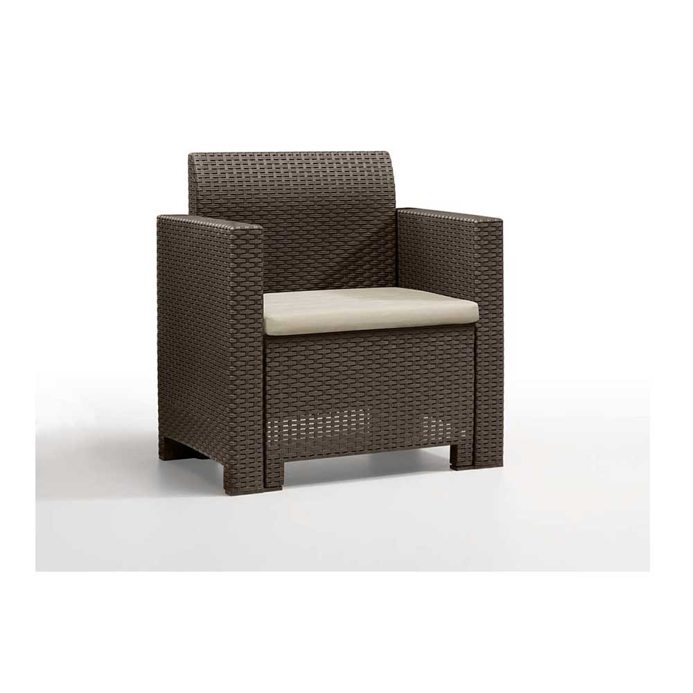Salon bas de jardin en Polypropylène Marron 4 personnes - 6