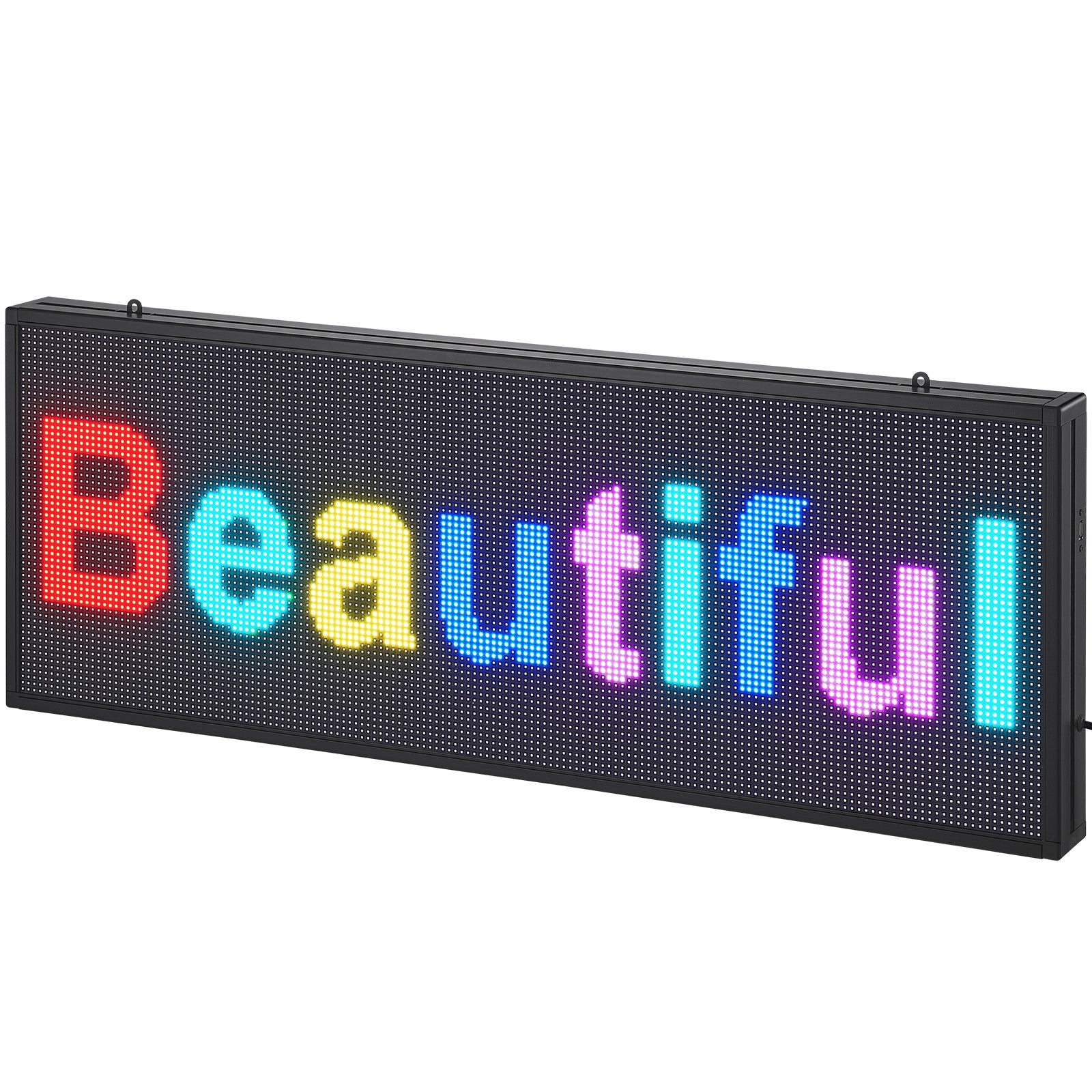 Vevor tablero de anuncios programable del transporte de la muestra led p10 a todo color los 99x35cm