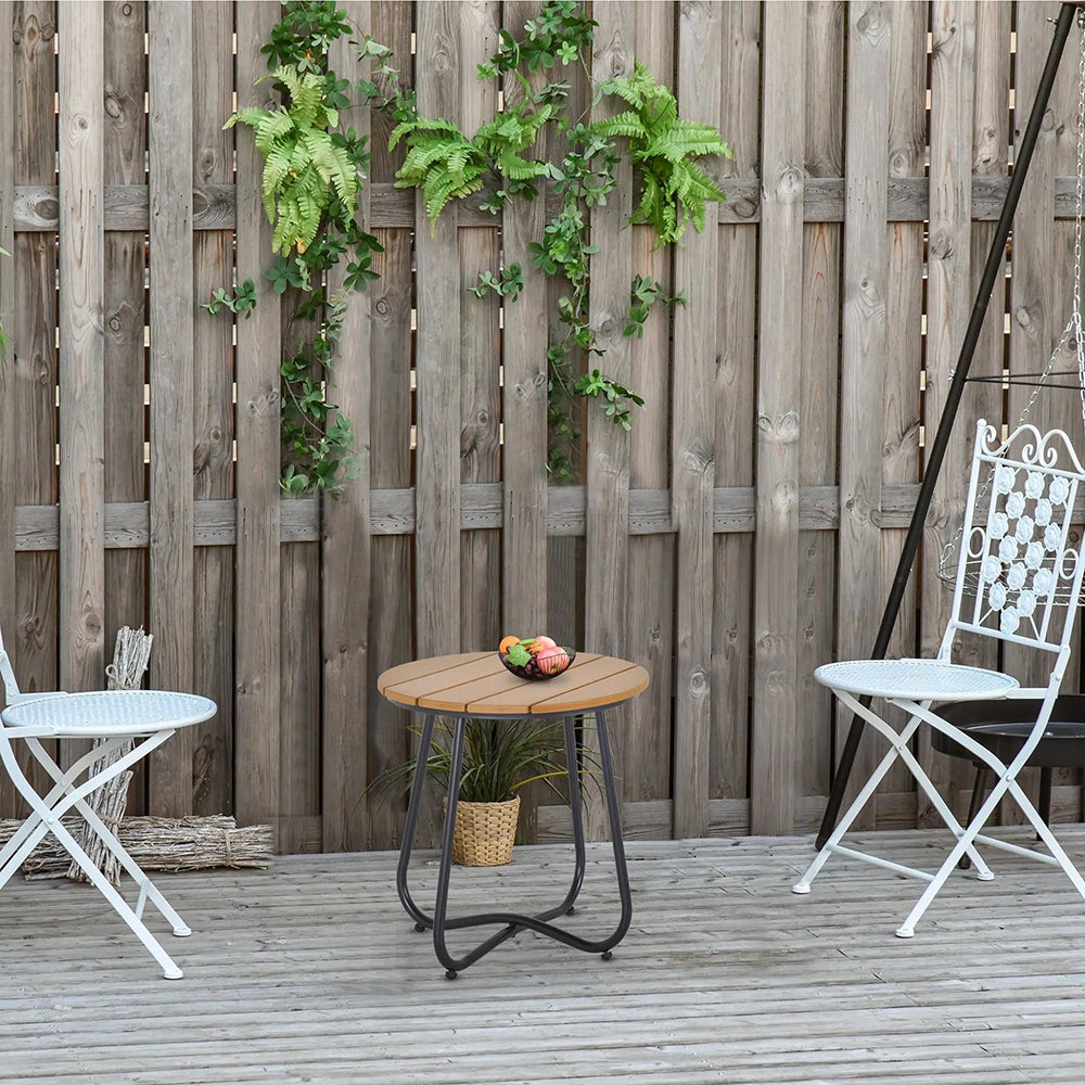 Table de jardin table basse ronde cadre en acier pour balcon balcon ...