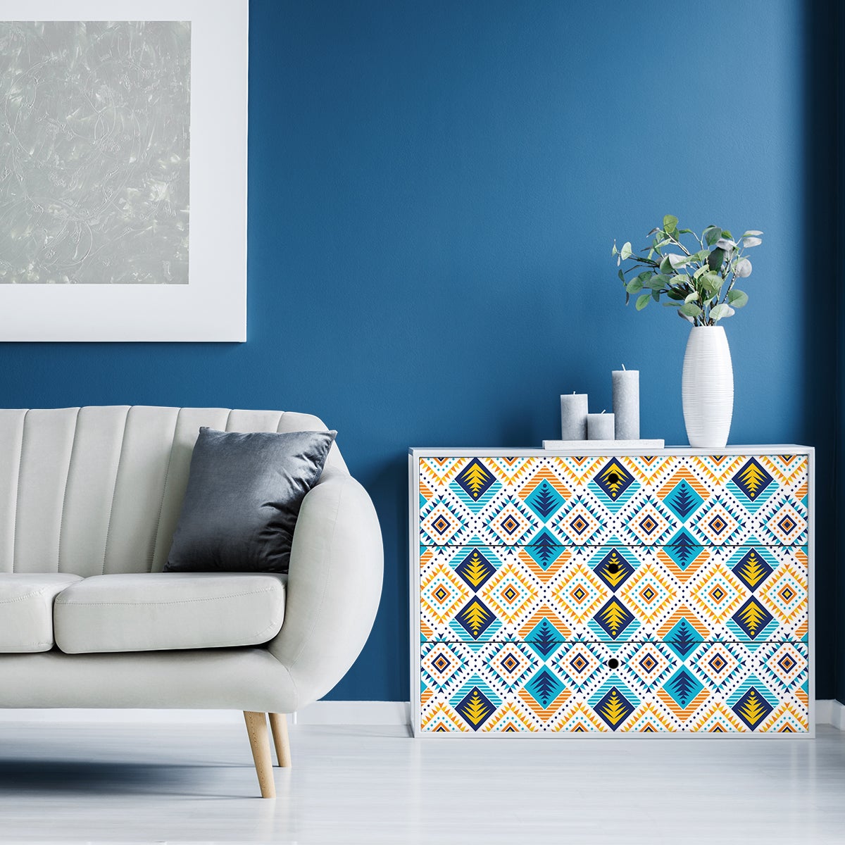 Pegatina de muebles étnicos mauwa - adhesivo de pared - revestimiento sticker mural decorativo - 40x60cm