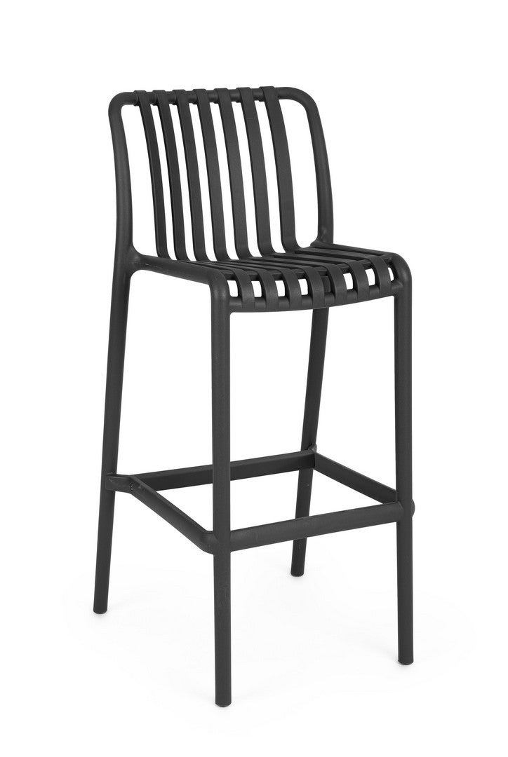 Zestaw 2 krzeseł ogrodowych z polipropylenu odpornego na promieniowanie ultrafioletowe, kolor czarny