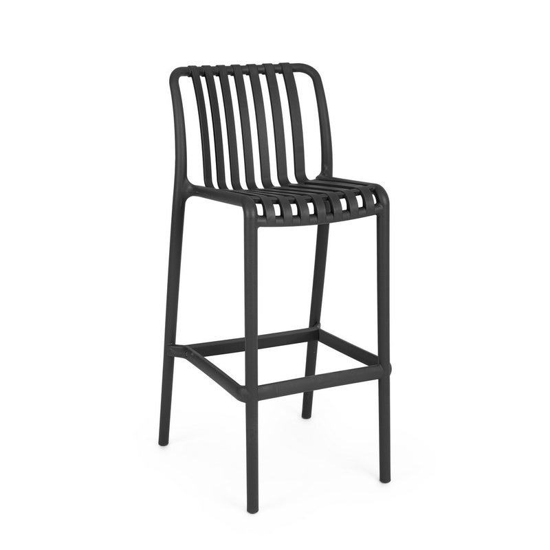 Zestaw 2 krzeseł ogrodowych z polipropylenu odpornego na promieniowanie ultrafioletowe, kolor czarny