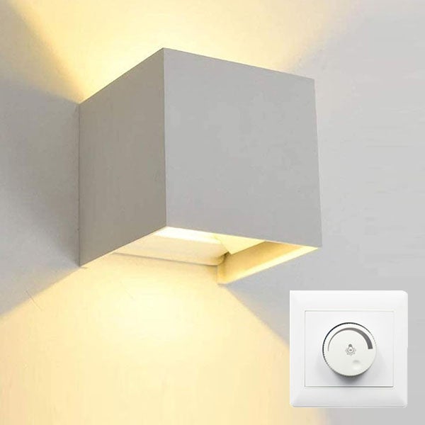 1 sztuka kwadratowej lampy ściennej LED, nowoczesna wewnętrzna lampa ścienna light-6W-ciepłe światło-z regulatorem-ściemnialna