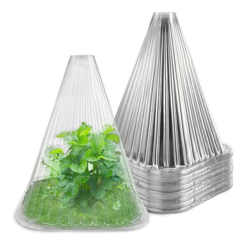 Zestaw 30 osłon ochronnych na rośliny, mini szklarnia, ochrona przed mrozem, ślimakami, owadami i ptakami (19 x 19 x 18 cm)