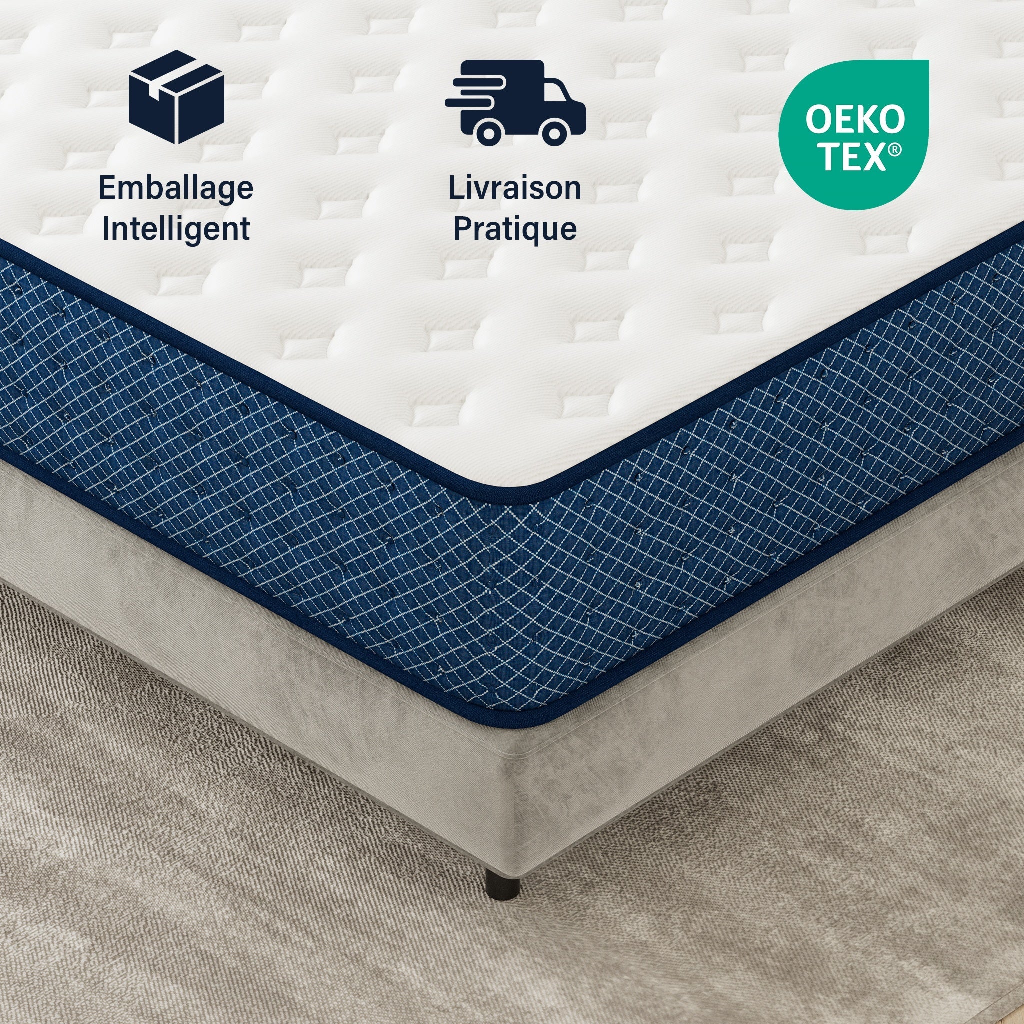 TEENO Matelas mousse 140x190 cm, epaisseur 30 cm Ferme 7 zones de confort en mousse, Réversible Soutien Parfait - 5