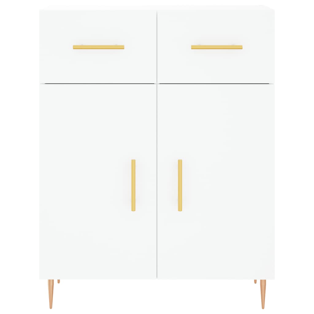 Buffet haut Blanc 69,5x34x180 cm Bois d'ingénierie - 8