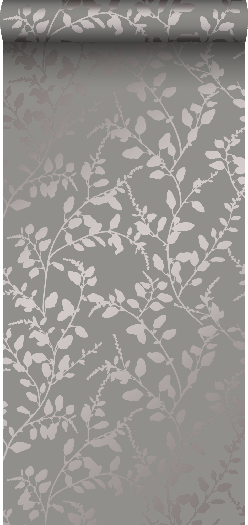 Papel pintado hojas gris pardo - 53 cm x 10.05 m - origin wallcoverings