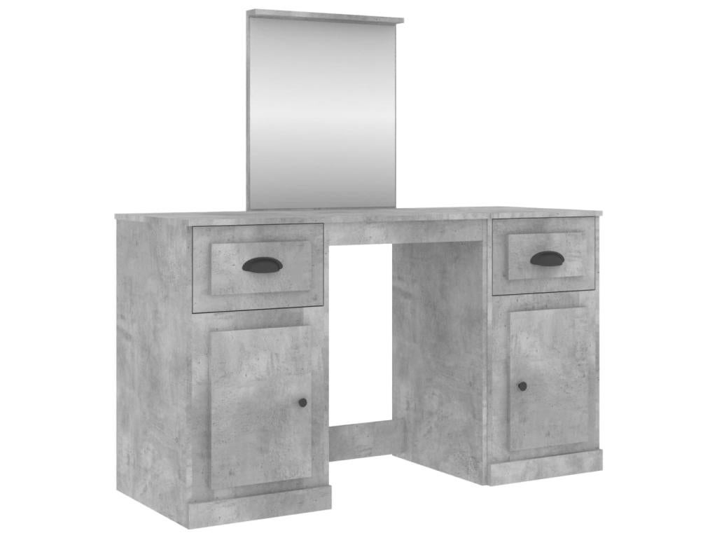 Mobile da toeletta con specchio per camera da letto 130 x 50 x 132,5 cm grigio cemento 02_0006260 - 6