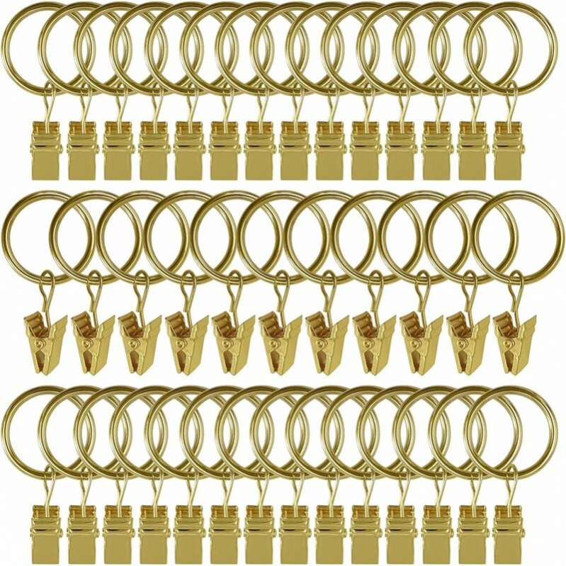 Kit da 20 anelli per tende neri, ganci per tende da doccia, anelli per tende, clip in metallo, accessori per tende, 4,0 x 38 mm | Leroy Merlin