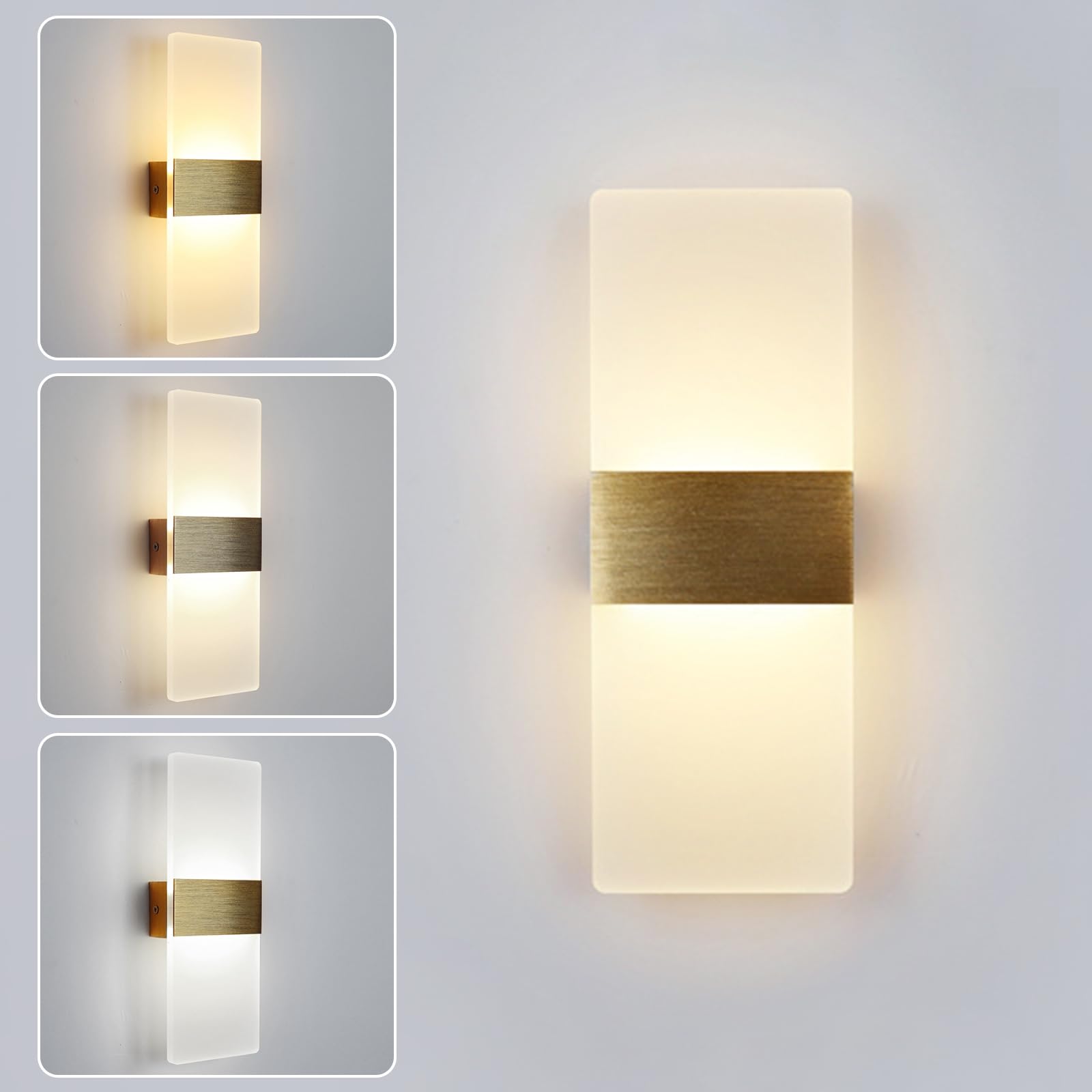 Applique Murale Intérieure LED,16W Moderne Lampe Murale,Trois Modes