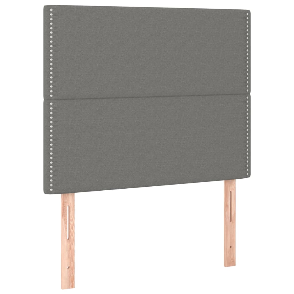Cadre de lit sans matelas, tissu, gris foncé, pour la chambre, 120 × 200 cm - 9