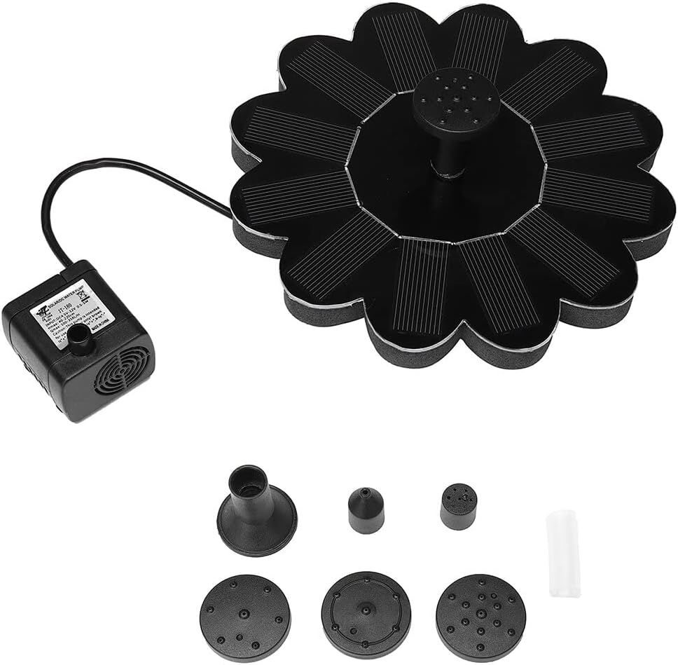 Solar Powered Fountain, Water Pump, Bird Bath Floating Garden Pond Pool Fish Tanks For Garden Sprinklers,Fontaine solaire en forme de-fleur,φ16cm. - 4