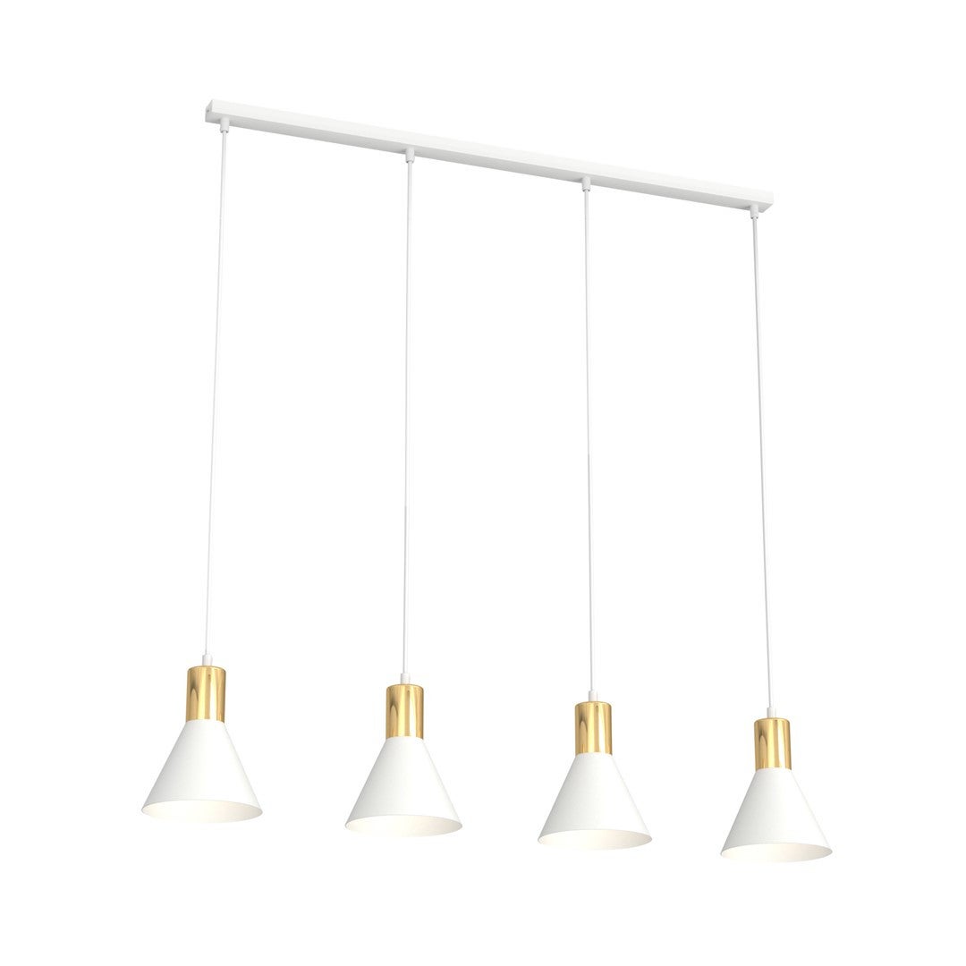 Lampa wisząca ROSA biało-złota 4xE27x20W metal wym:140x90x16cm IP20 Emibig