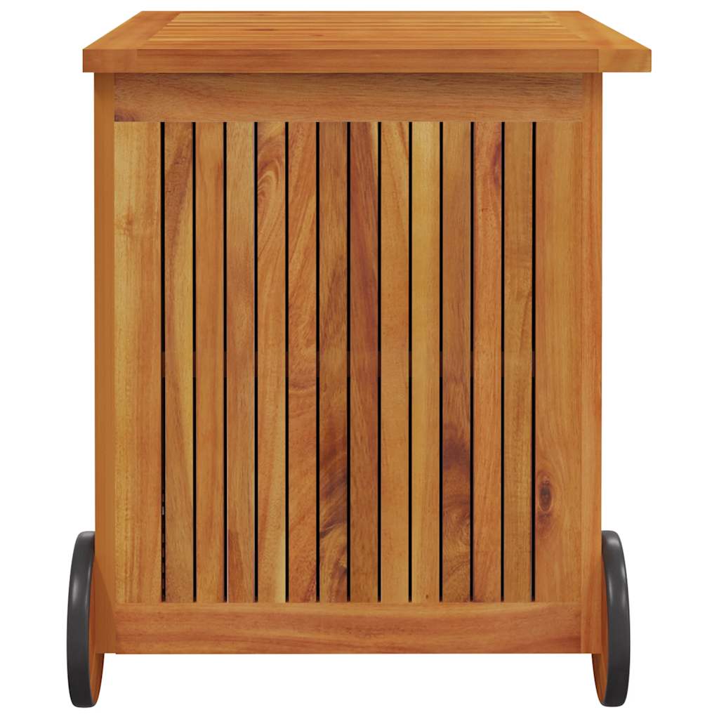 Coffre de jardin à roulettes, en bois d'acacia massif, 60 x 50 x 58 cm - COMFORTXL - 5