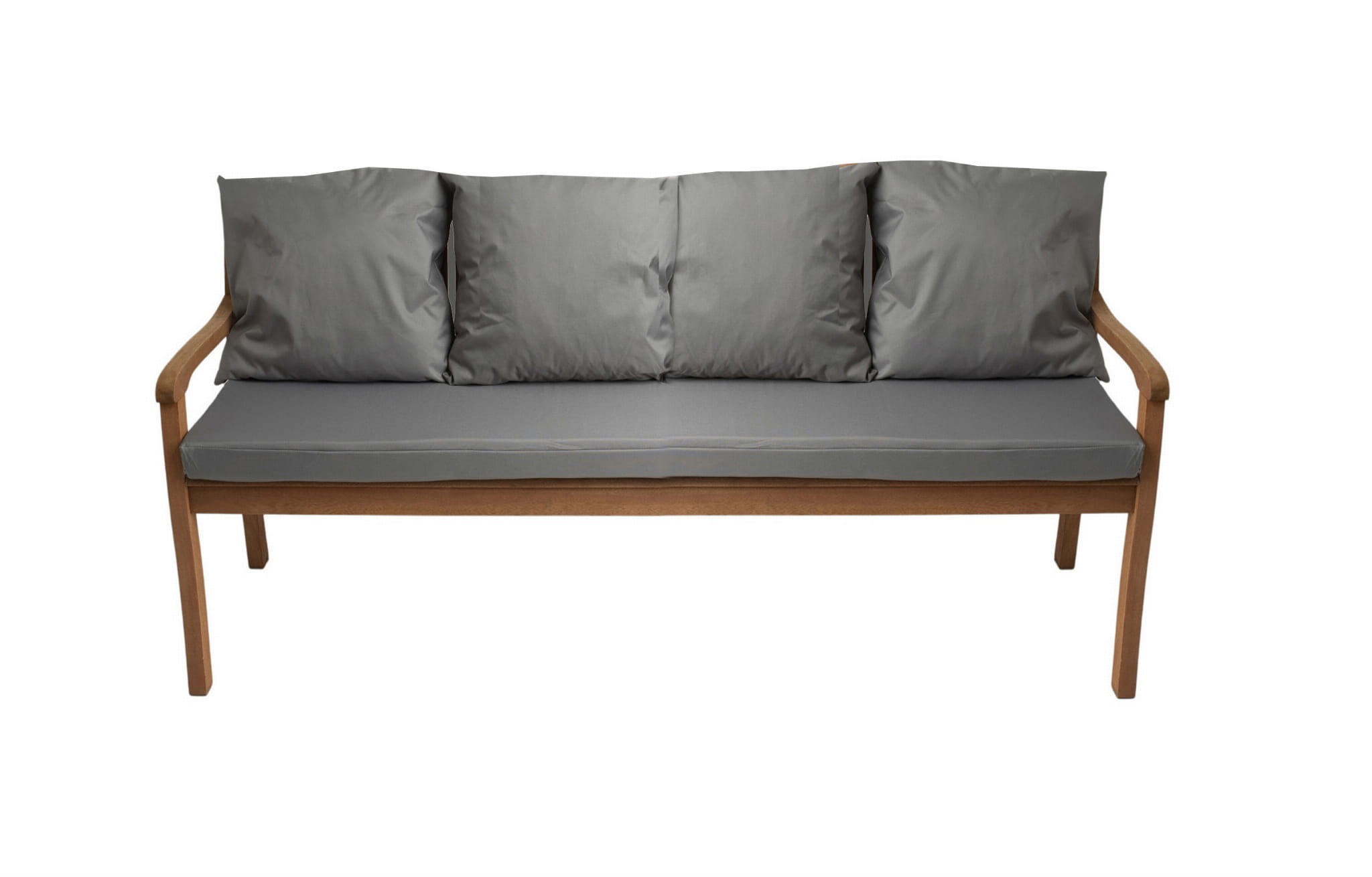 Cojín para banco de jardín 3 plazas 180x60/4x50x56cm, cojín exterior, cojines columpio gris, cojín de asiento, cojín de respaldo