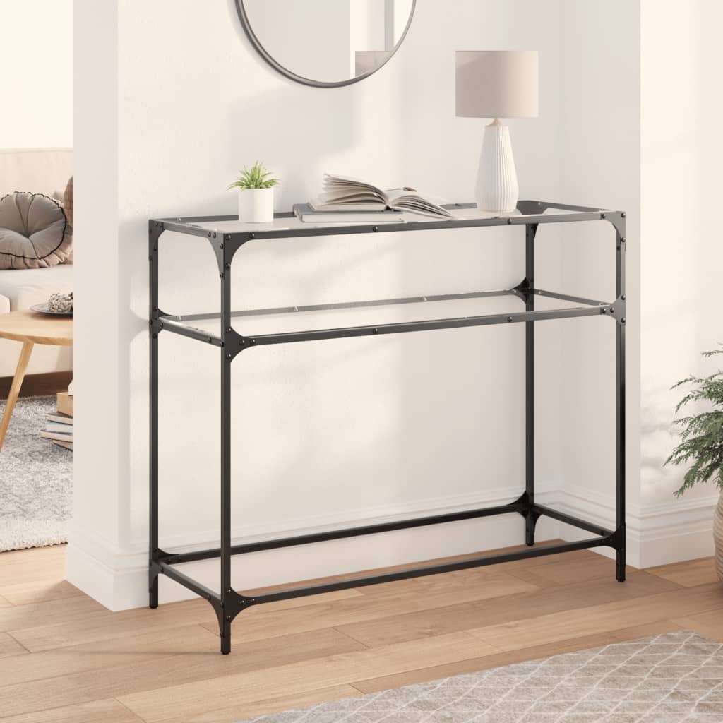 Stolik konsolowy z przezroczystym, szklanym blatem, 98x35x81 cm vidaXL