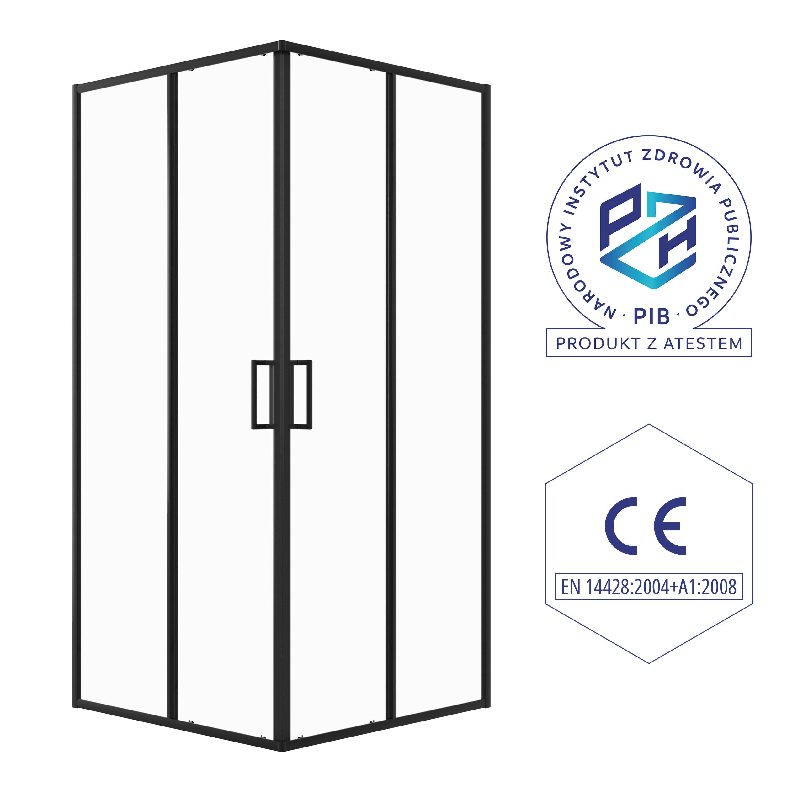 Kabina prysznicowa FERMI kwadratowa 70x70cm czarna SEVANTE - 7