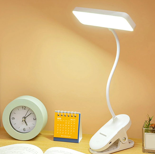 Luce Da Lettura Ricaricabile 450LM - 36 LED, 5 Luminosit&agrave;, 3600mAh, Con Pinza - Per Libri A Letto