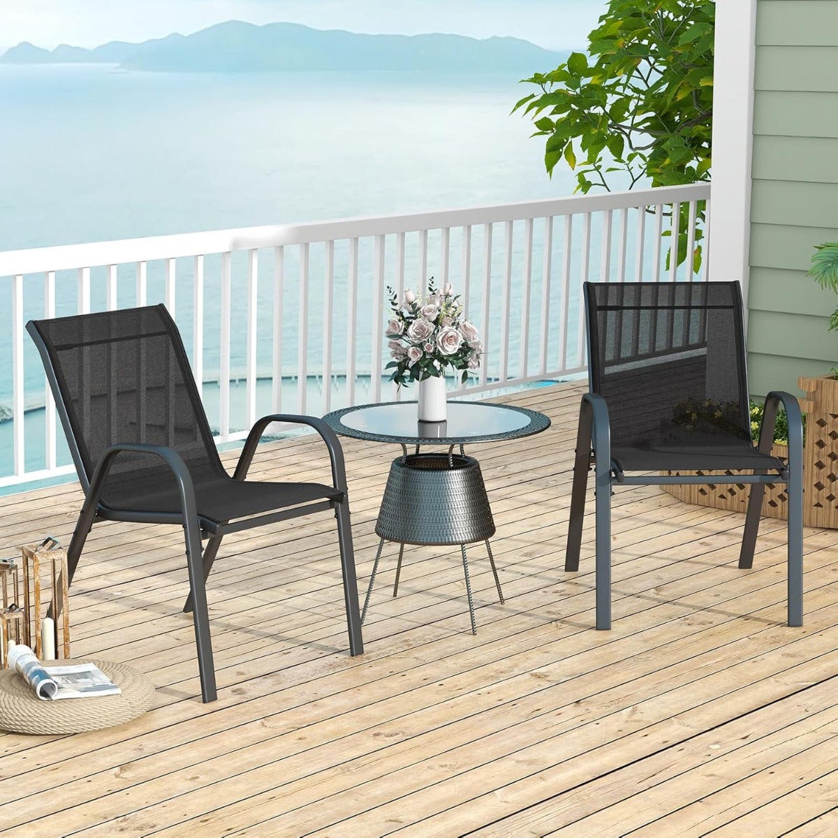 GOPLUS Set Di 2 Sedie Da Patio, Sedie Da Esterno Per Qualsiasi Tempo Sedia In Tessuto Traspirante Con Braccioli Seduta Ampio Schienale Alto Telaio In Metallo Anti Ghiaccio Per Cortile 82361333 GOPLUS Set Di 2 Sedie Da Patio, Sedie Da Esterno Per Qualsiasi Tempo Sedia In Tessuto Traspirante Con Braccioli Seduta Ampio Schienale Alto Telaio In Metallo Anti Ghiaccio Per Cortile 82361333