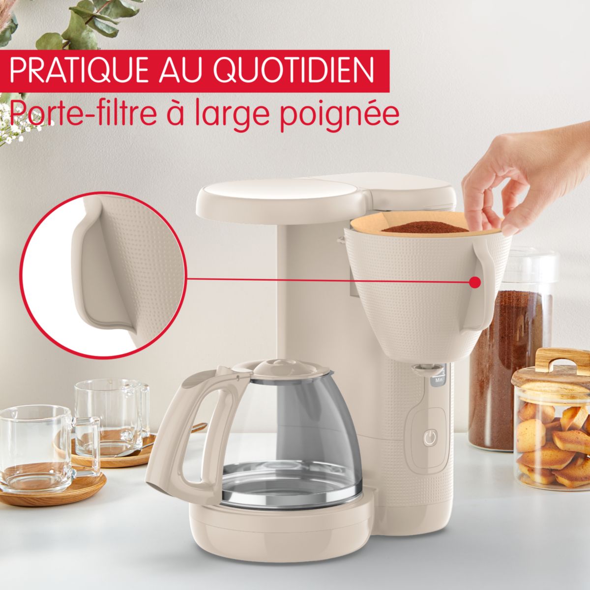 Cafetière filtre MOULINEX FG2M0B10 morning grise - 5
