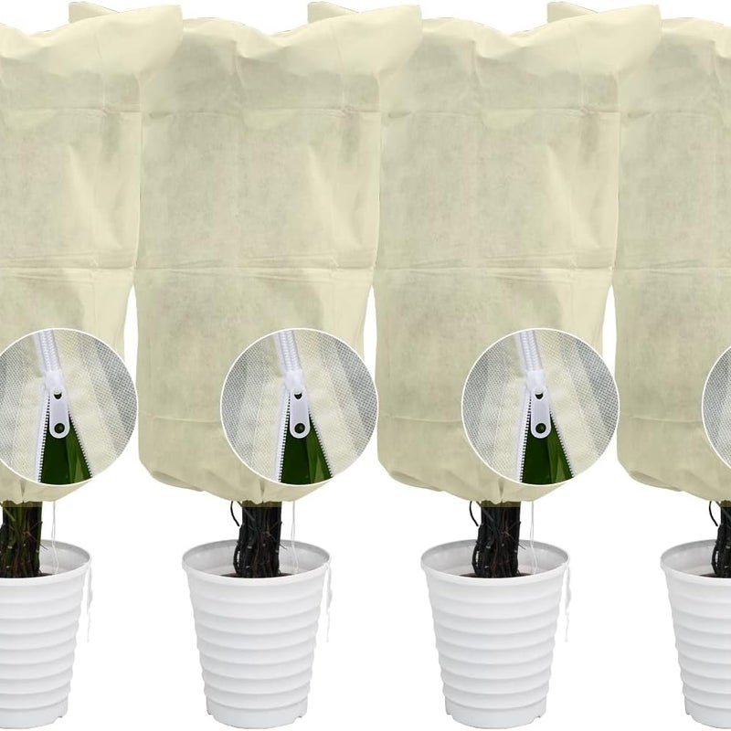 Osłona roślin odporna na mróz, 120 x 180 cm, wykonana z materiału odpornego na zimno i ptaki, zestaw 4 sztuk, kolor beżowy.