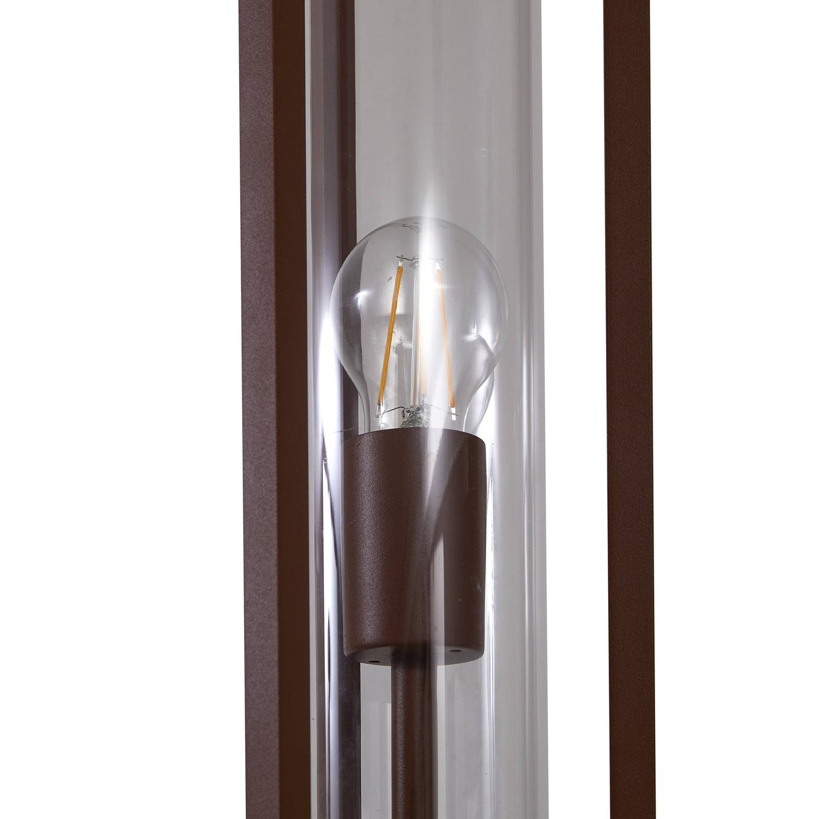 Lucande lampada da esterno Alivaro, color ruggine, 220 cm, E27, IP65, Candelabro, lampada da esterni - 9